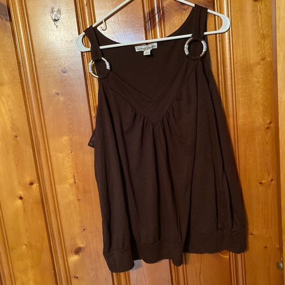 Plus 18/20 Womens French Laundry woman’s top with beautiful rings on shoulders - Picture 2 of 4